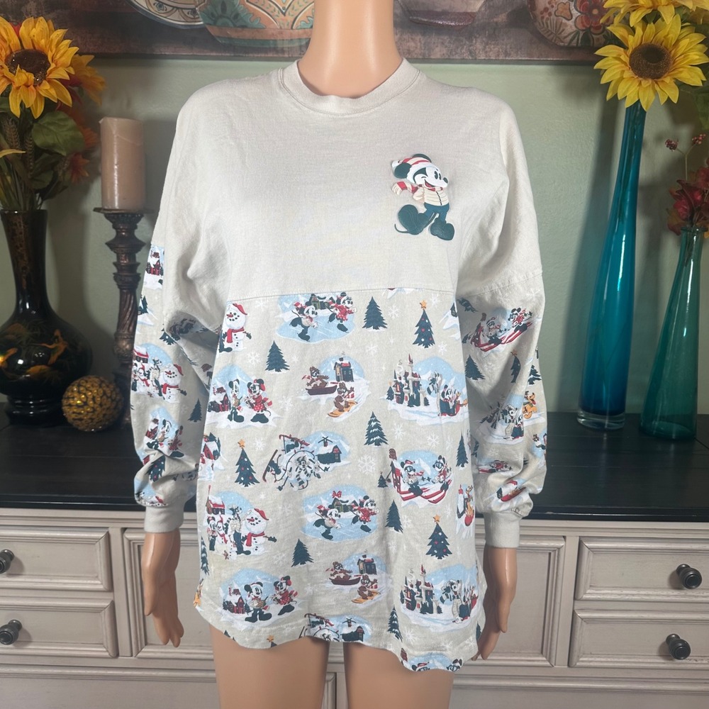 Walt Disney World Spirit Jersey Christmas Sweatshirt XS Mickey Mouse Winter